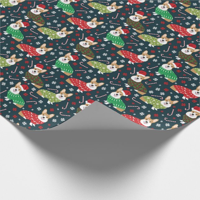 corgi xmas sweaters wrapping paper (Corner)