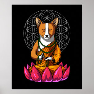 Corgi Yoga Dog Meditation Buddha Pet Poster