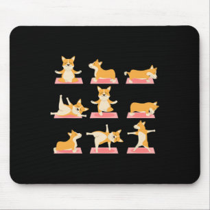 Corgi Yoga Shirt-yoga Corgi Dog On Mat-cool Gifts Mouse Pad