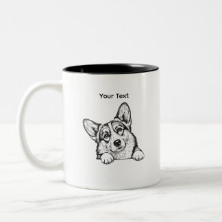 Corgi Your Text Two-Tone Coffee Mug