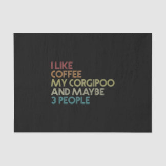 Corgipoo Dog Owner Gift Coffee Lover Funny Vintage Tissue Paper