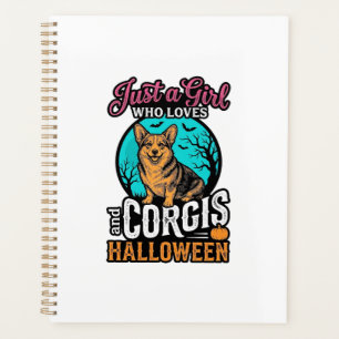Corgis and Halloween Girl Vintage Engraving Shirt Planner