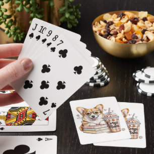 Corgis Books and Iced Coffee for Dog Playing Cards