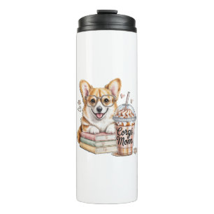 Corgis Books and Iced Coffee for Dog Thermal Tumbler