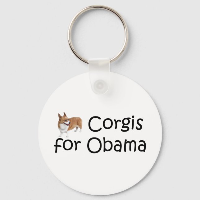 Corgis for Obama Key Ring (Front)