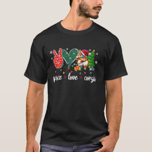 Corgis Funny Santa Hat Christmas Tree Snowflakes P T-Shirt