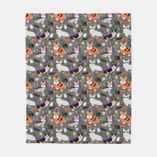 Corgis Halloween costume funny Fleece Blanket