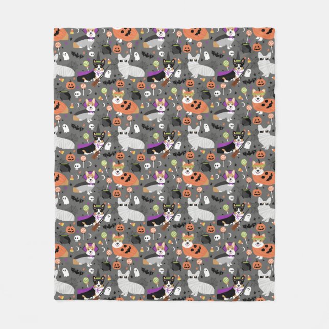 Corgis Halloween costume funny Fleece Blanket (Front)