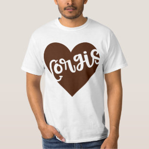 CORGIS - HEART WITH PAW TYPOGRAPHY T-Shirt