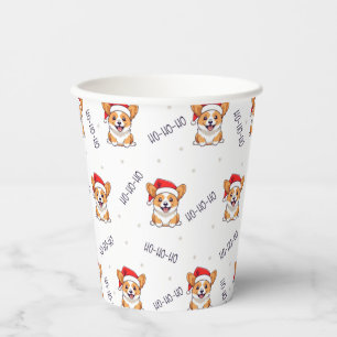 Corgis in Santa Hats Christmas Pattern Paper Cups