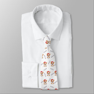 Corgis in Santa Hats Christmas Pattern Tie