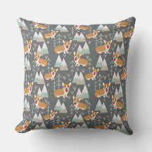 Corgis in the Mountains and Forest Pattern