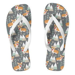 Corgis in the Mountains and Forest Pattern Thongs