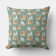 Corgis in the Mountains Forest Pattern