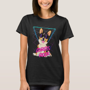 Corgis Rock  Retro 80s Corgi Dog In Sunglasses 1 T-Shirt