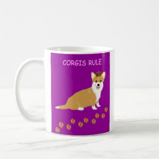 Corgis Rule Purple Coffee Mug