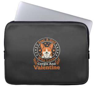 Corgis Valentine Design for Girls Who Love Corgis Laptop Sleeve