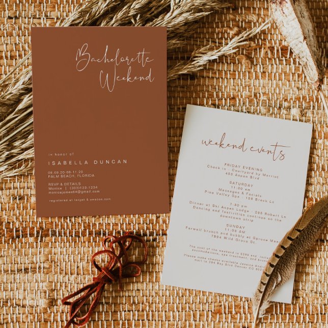 CORIANDER Bohemian Burnt Orange Bachelorette Invitation (Creator Uploaded)