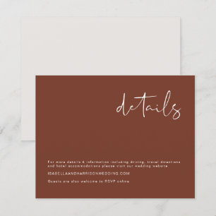 CORIANDER Bohemian Rust Modern Minimal Details Invitation
