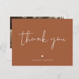 CORIANDER Bohemian Terracotta Photo Thank You Card