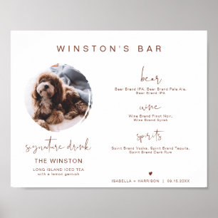 CORIANDER Boho 1 Photo Pet Signature Drink Bar  Poster