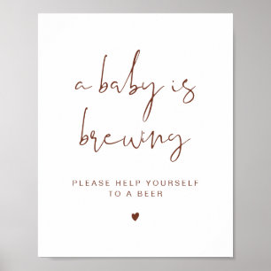 CORIANDER Boho A Baby is Brewing Beer Sign 