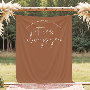 CORIANDER Boho Burnt Orange Wedding Photo Backdrop Tapestry