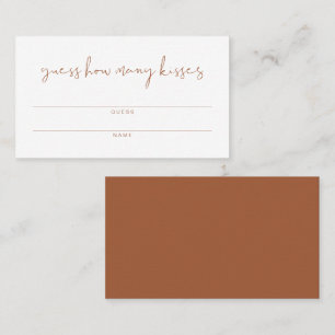 CORIANDER Boho How Many Kisses Bridal Shower Place Card
