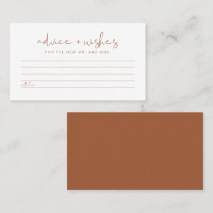 CORIANDER Boho Newlywed Advice and Wishes Game Place Card
