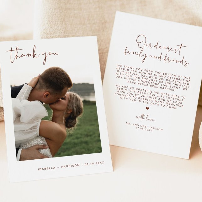 CORIANDER Boho Photo Wedding Thank You Invitation (Creator Uploaded)