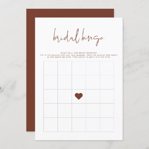 CORIANDER Boho Rust Coloured Shower Bingo Game  Invitation