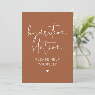 CORIANDER Boho Terracotta Hydration Station Sign Invitation