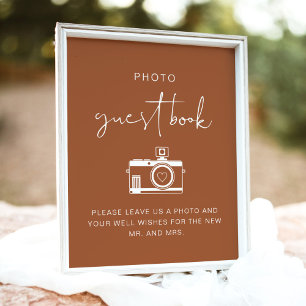 CORIANDER Boho Terracotta Photo Guest Book Sign