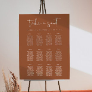 CORIANDER Boho Terracotta Rust Wedding Seating Poster