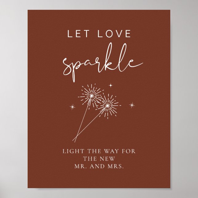CORIANDER Boho Wedding Sparkler Send Off Poster (Front)