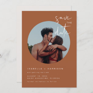 CORIANDER Burnt Orange Terracotta Save the Date Invitation