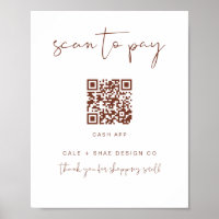 CORIANDER Rust Boho Small Business Payment Sign