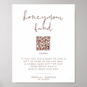 CORIANDER Rust Coloured Honeymoon Fund Wedding Sig Poster