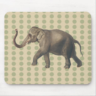 Coriander Spice Moods Dots with Elephant Mouse Pad