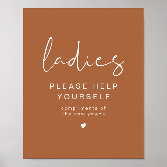 CORIANDER Terracotta Ladies Bathroom Toiletry  Poster (Front)
