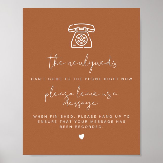 CORIANDER Terracotta Telephone Guestbook Sign  (Front)