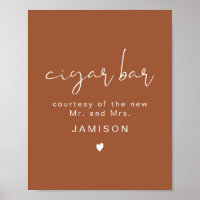 CORIANDER Terracotta Wedding Cigar Bar Poster
