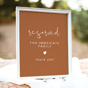 CORIANDER Terracotta Wedding Reserved Seating Sign