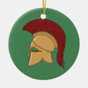 Corinthian Helmet Ceramic Tree Decoration
