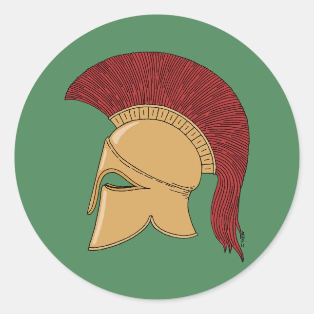 Corinthian Helmet Classic Round Sticker (Front)