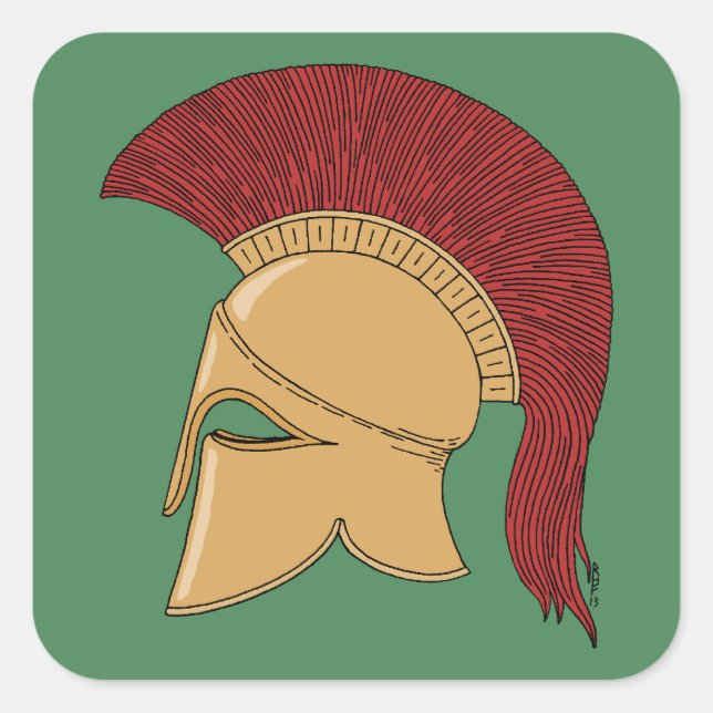 Corinthian Helmet Square Sticker (Front)
