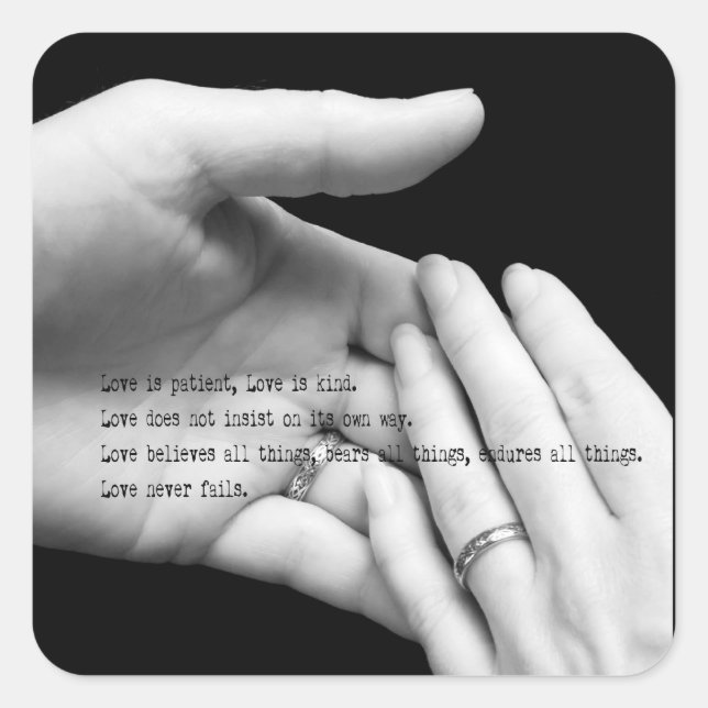 Corinthians 13 Married Hands Sticker (Front)