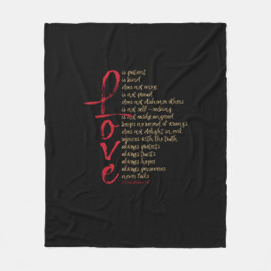 Corinthians Bible Verse Love Is Patient Love Is Ki Fleece Blanket