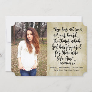 Corinthians Christian Bible Verse Photo Graduation Invitation