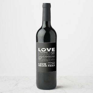Corinthians Love Is Patient And Kind Does Not Envy Wine Label